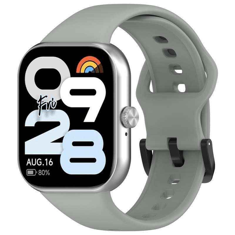 For Redmi Watch Move Black Steel Buckle Solid Color Soft Silicone Watch Band(Black)