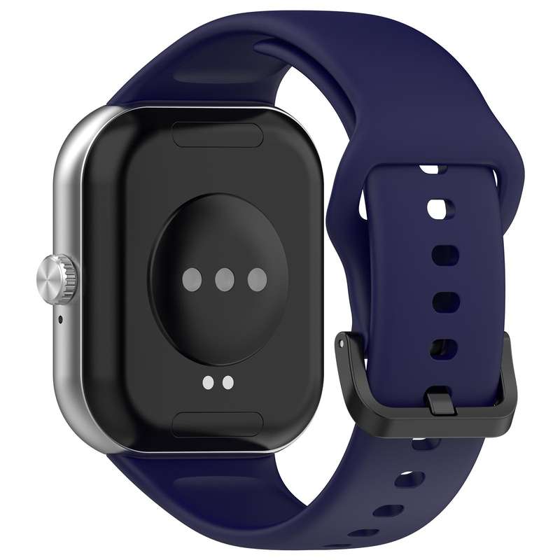 For Redmi Watch Move Black Steel Buckle Solid Color Soft Silicone Watch Band(Black)