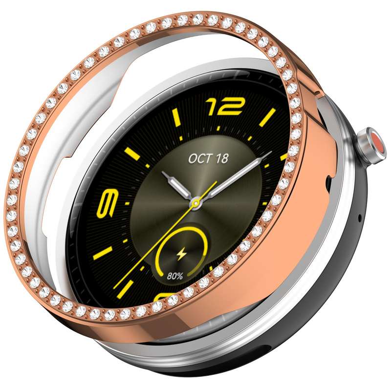 For Honor Watch Fit Elegant Single Row Diamond Half Coverage Hollow TPU Watch Cover(Transparent)