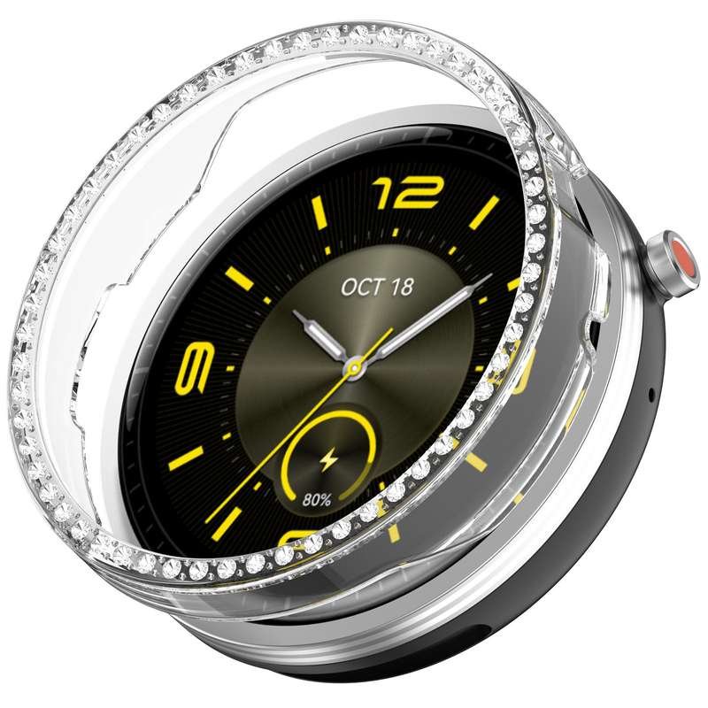 For Honor Watch Fit Elegant Single Row Diamond Half Coverage Hollow TPU Watch Cover(Transparent)