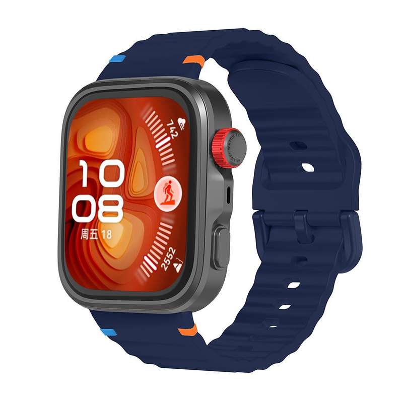 For Huawei Watch Fit 4 Pro / Fit 4 / Fit 3 Wave Texture Stitched Color Buckle Silicone Watch Band(St