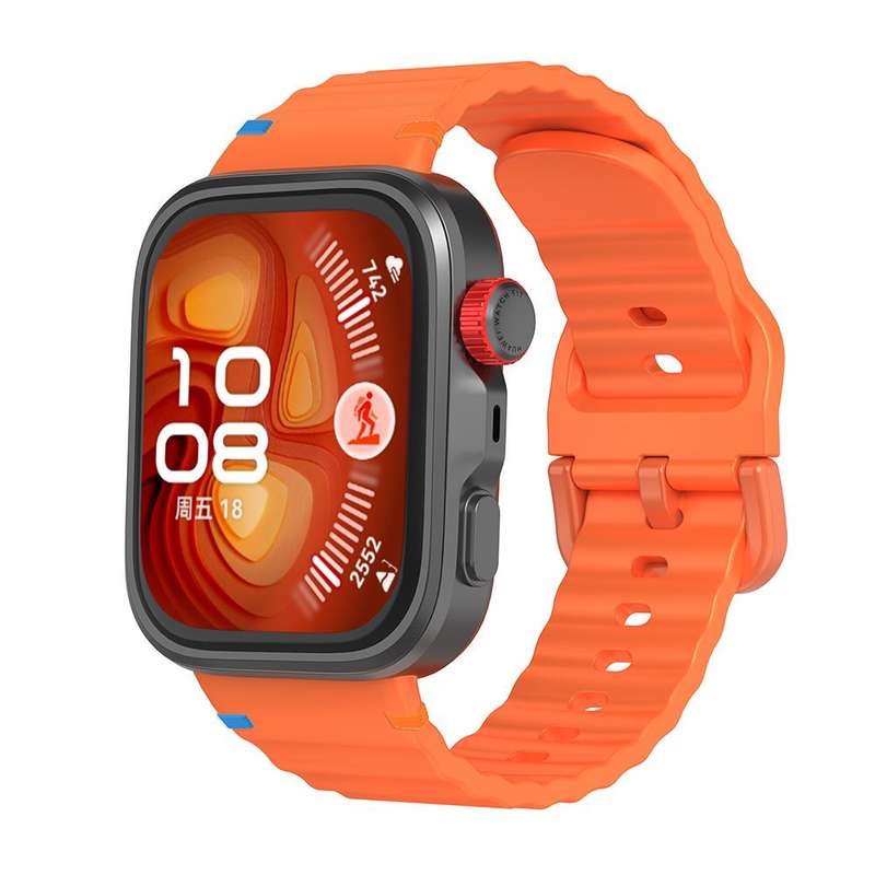 For Huawei Watch Fit 4 Pro / Fit 4 / Fit 3 Wave Texture Stitched Color Buckle Silicone Watch Band(St
