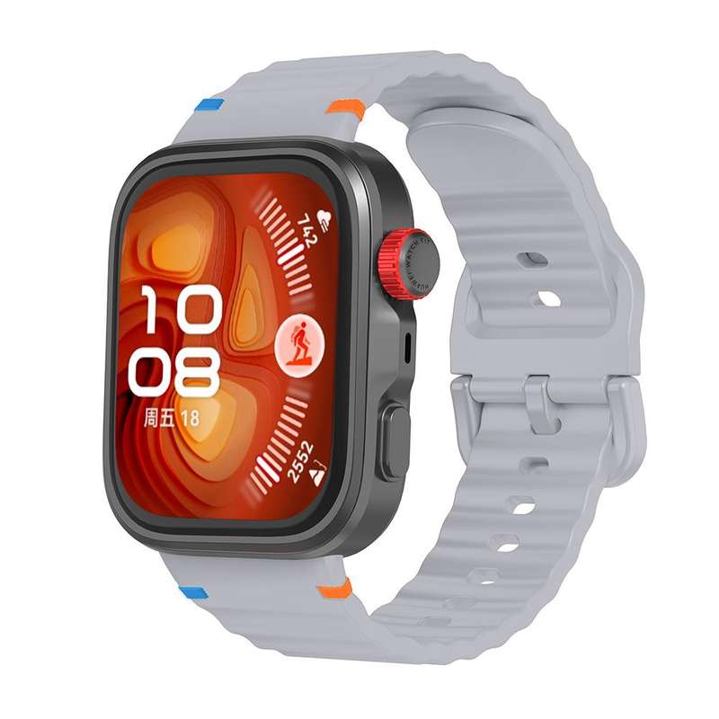 For Huawei Watch Fit 4 Pro / Fit 4 / Fit 3 Wave Texture Stitched Color Buckle Silicone Watch Band(St