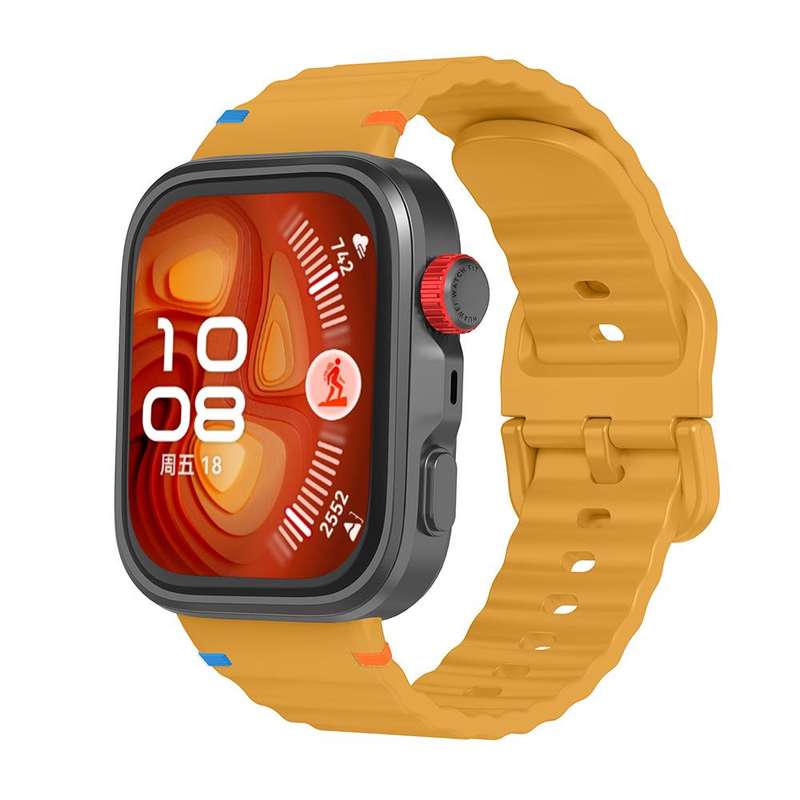 For Huawei Watch Fit 4 Pro / Fit 4 / Fit 3 Wave Texture Stitched Color Buckle Silicone Watch Band(St
