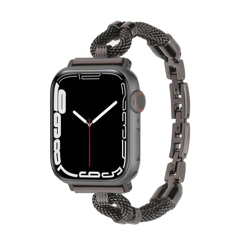 For Apple Watch 46mm / 49mm / 45mm / 44mm Copper Chain Metal Watch Band(Rose Gold)