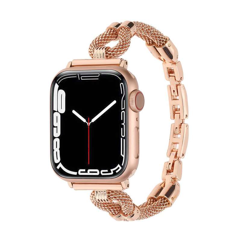 For Apple Watch 42mm / 41mm / 40mm / 38mm Copper Chain Metal Watch Band(Rose Gold)