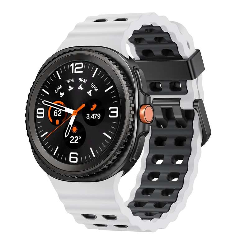 For Samsung Galaxy Watch 8 40 / 44mm Ocean Style Quick Release Buckle Two Color Silicone Watch Band(