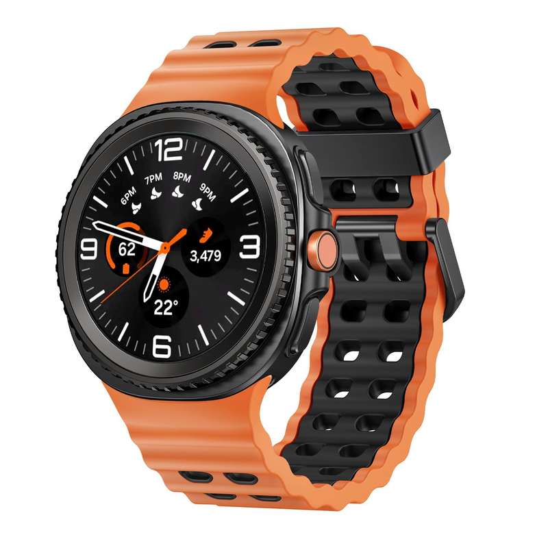 For Samsung Galaxy Watch 8 40 / 44mm Ocean Style Quick Release Buckle Two Color Silicone Watch Band(