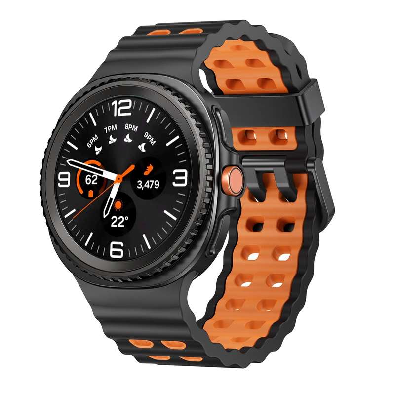 For Samsung Galaxy Watch 8 40 / 44mm Ocean Style Quick Release Buckle Two Color Silicone Watch Band(