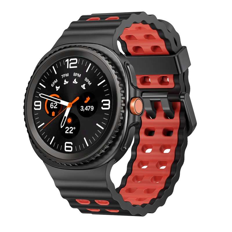 For Samsung Galaxy Watch 8 40 / 44mm Ocean Style Quick Release Buckle Two Color Silicone Watch Band(
