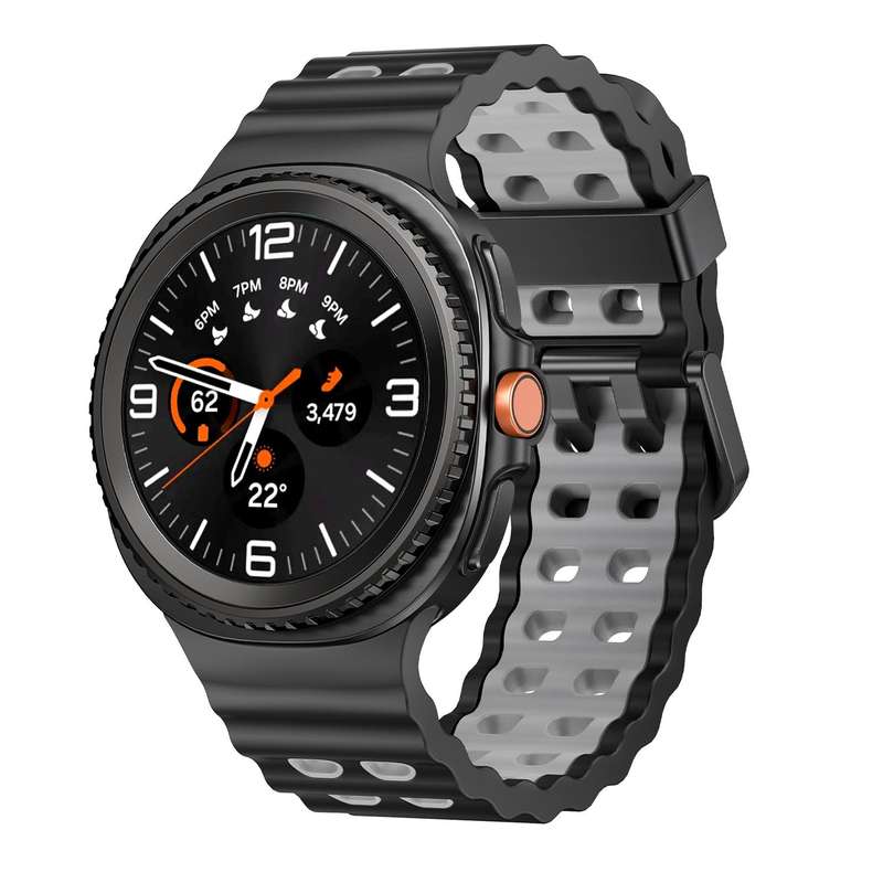 For Samsung Galaxy Watch 8 40 / 44mm Ocean Style Quick Release Buckle Two Color Silicone Watch Band(