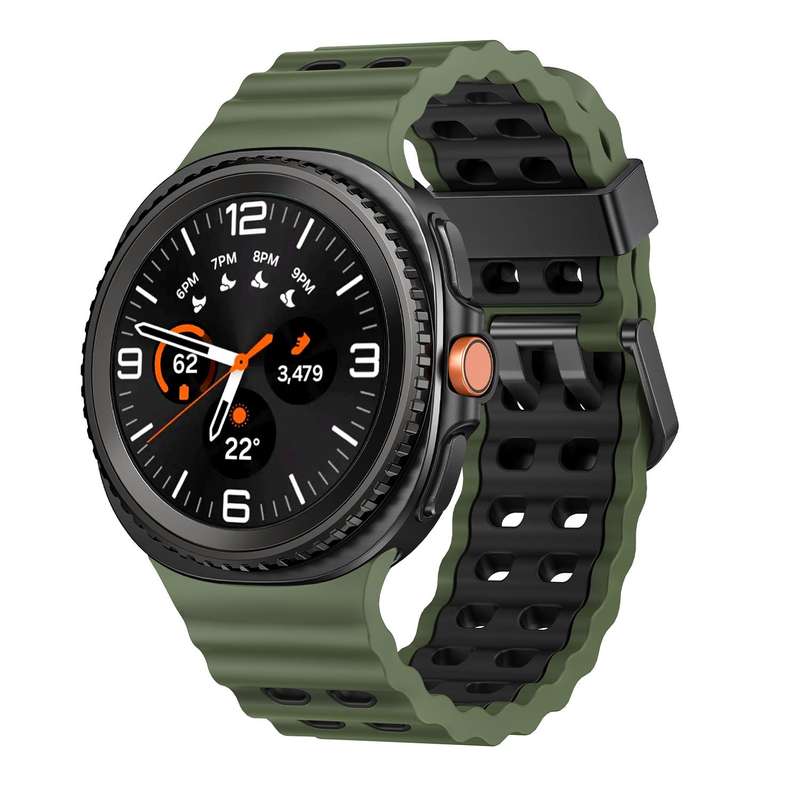For Samsung Galaxy Watch 8 40 / 44mm Ocean Style Quick Release Buckle Two Color Silicone Watch Band(