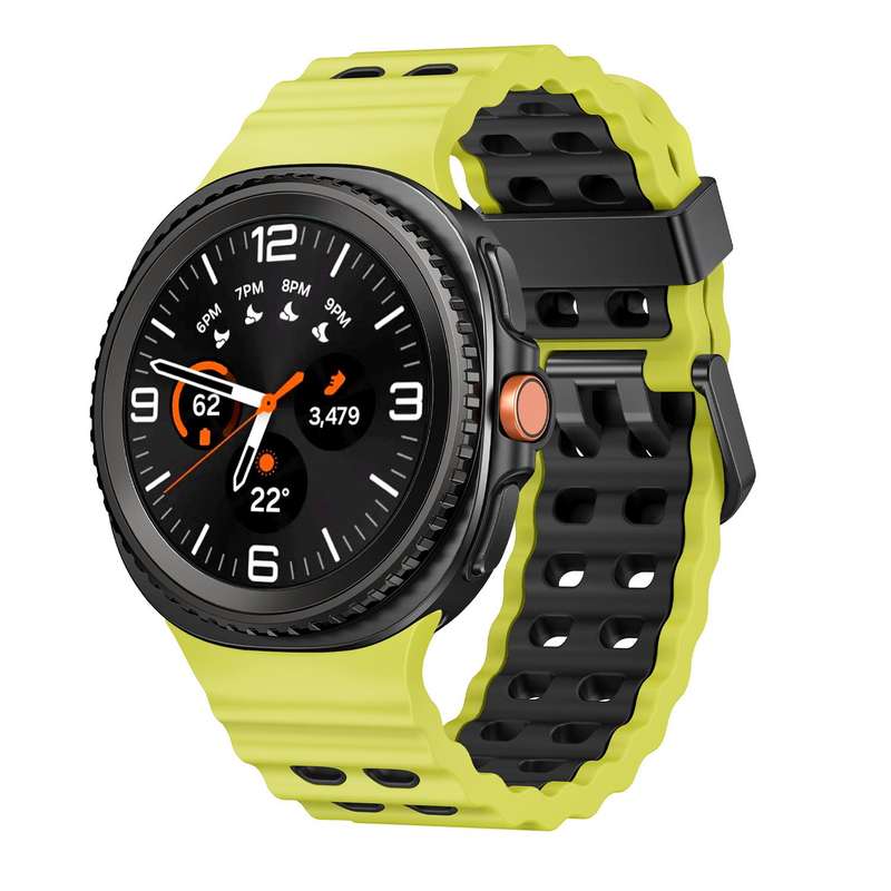 For Samsung Galaxy Watch 8 40 / 44mm Ocean Style Quick Release Buckle Two Color Silicone Watch Band(