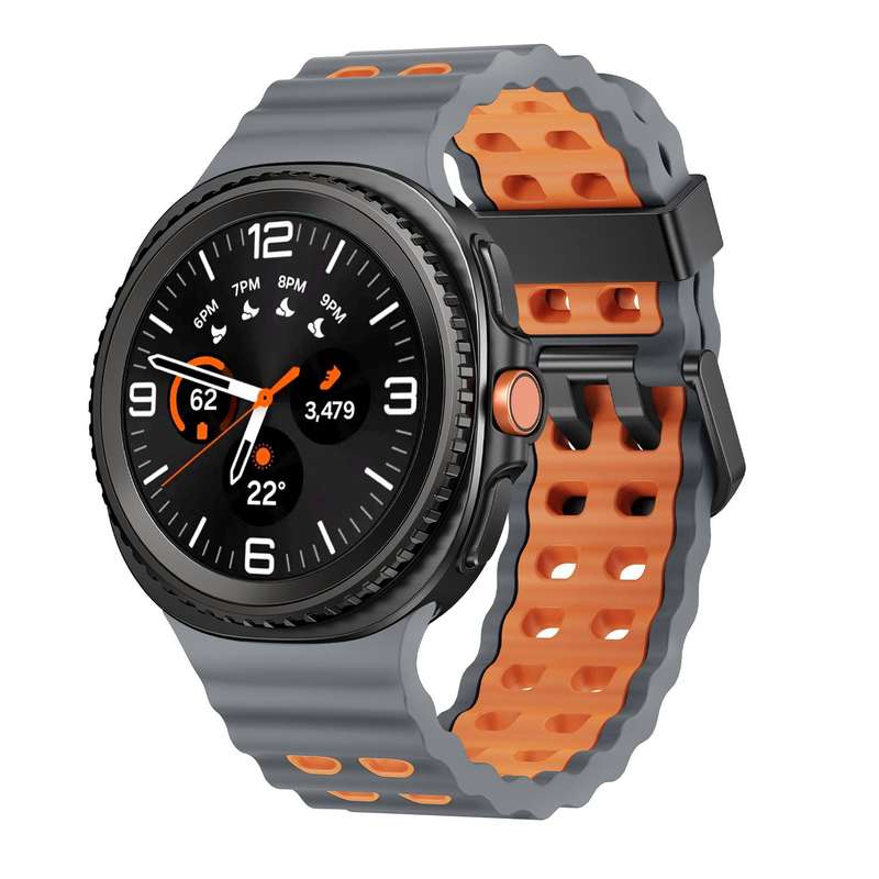 For Samsung Galaxy Watch 8 40 / 44mm Ocean Style Quick Release Buckle Two Color Silicone Watch Band(