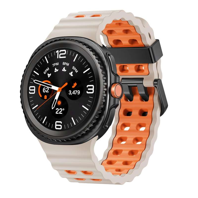 For Samsung Galaxy Watch 8 40 / 44mm Ocean Style Quick Release Buckle Two Color Silicone Watch Band(