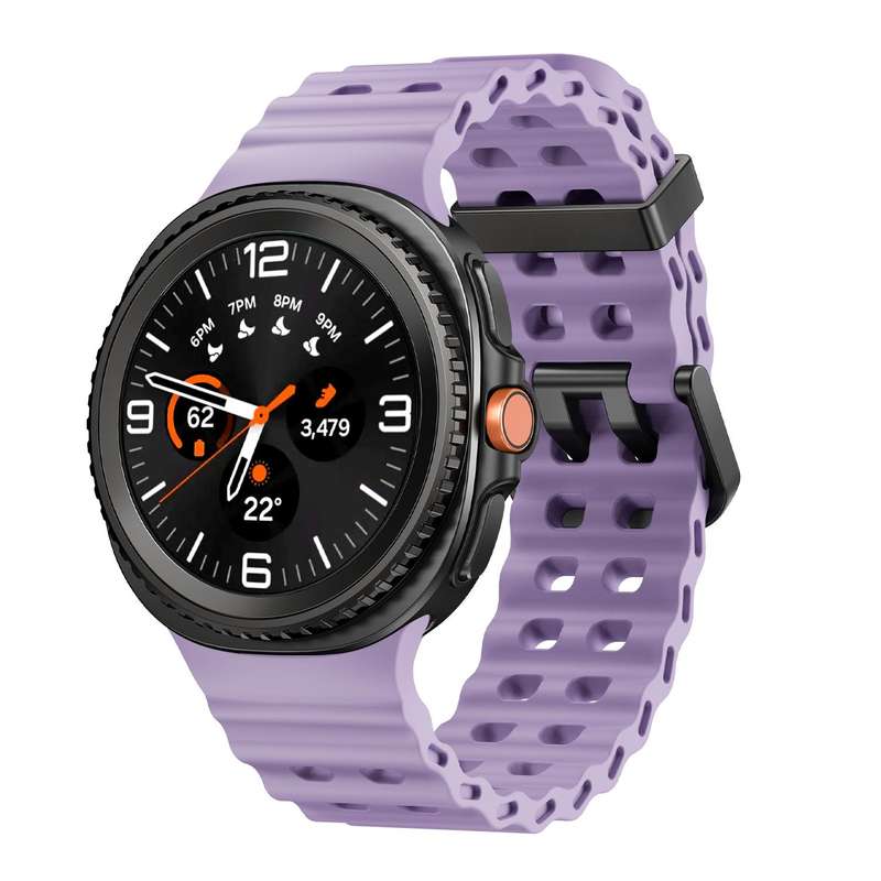 For Samsung Galaxy Watch 8 40 / 44mm Ocean Style Quick Release Buckle Solid Color Silicone Watch Ban