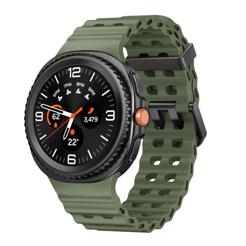 For Samsung Galaxy Watch 8 40 / 44mm Ocean Style Quick Release Buckle Solid Color Silicone Watch Ban