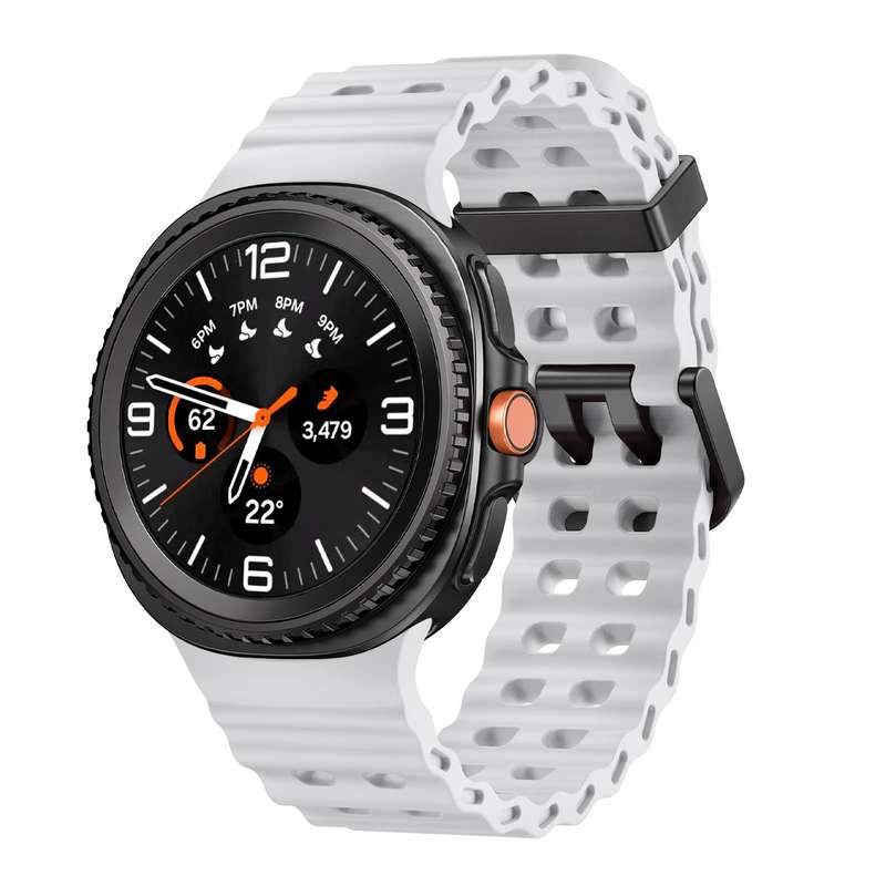 For Samsung Galaxy Watch 8 40 / 44mm Ocean Style Quick Release Buckle Solid Color Silicone Watch Ban