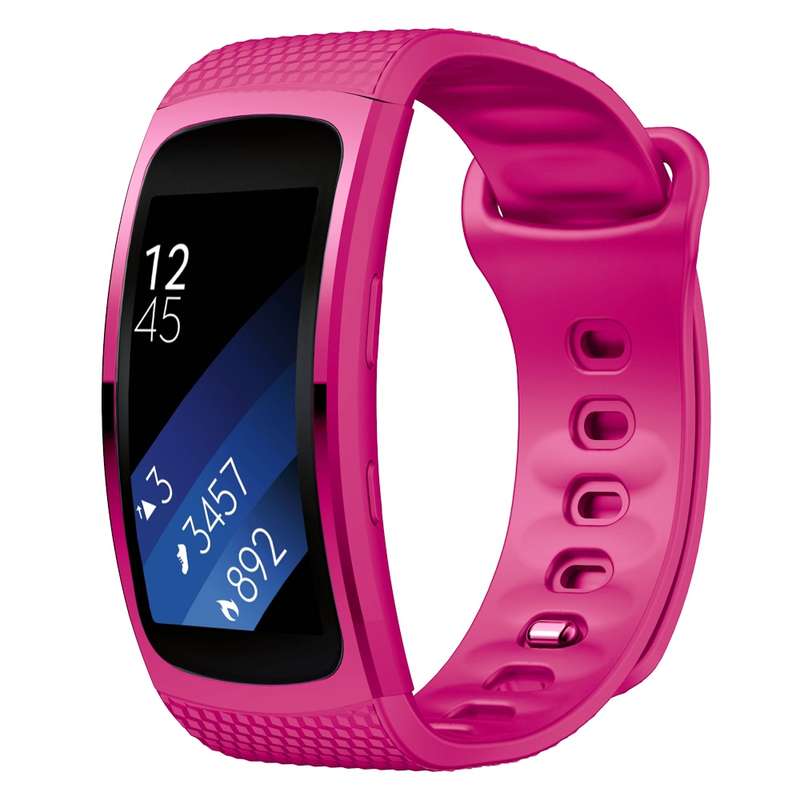 Silicone Watch Band for Samsung Gear Fit2 SM-R360, Wrist Strap Size:150-213mm(Black)