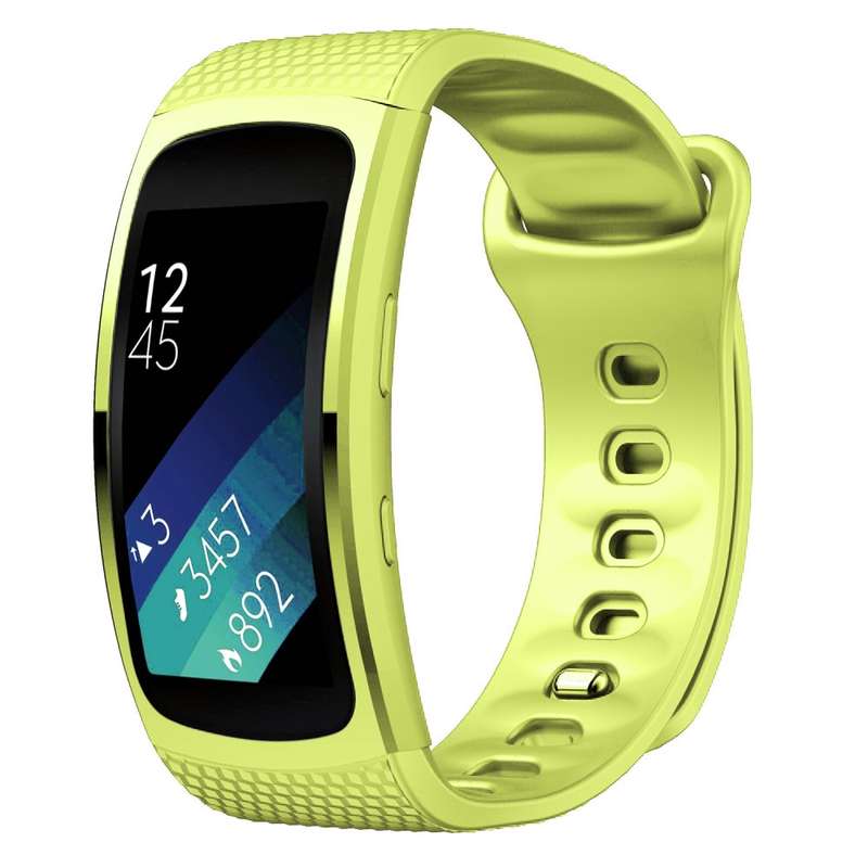 Silicone Watch Band for Samsung Gear Fit2 SM-R360, Wrist Strap Size:150-213mm(Black)
