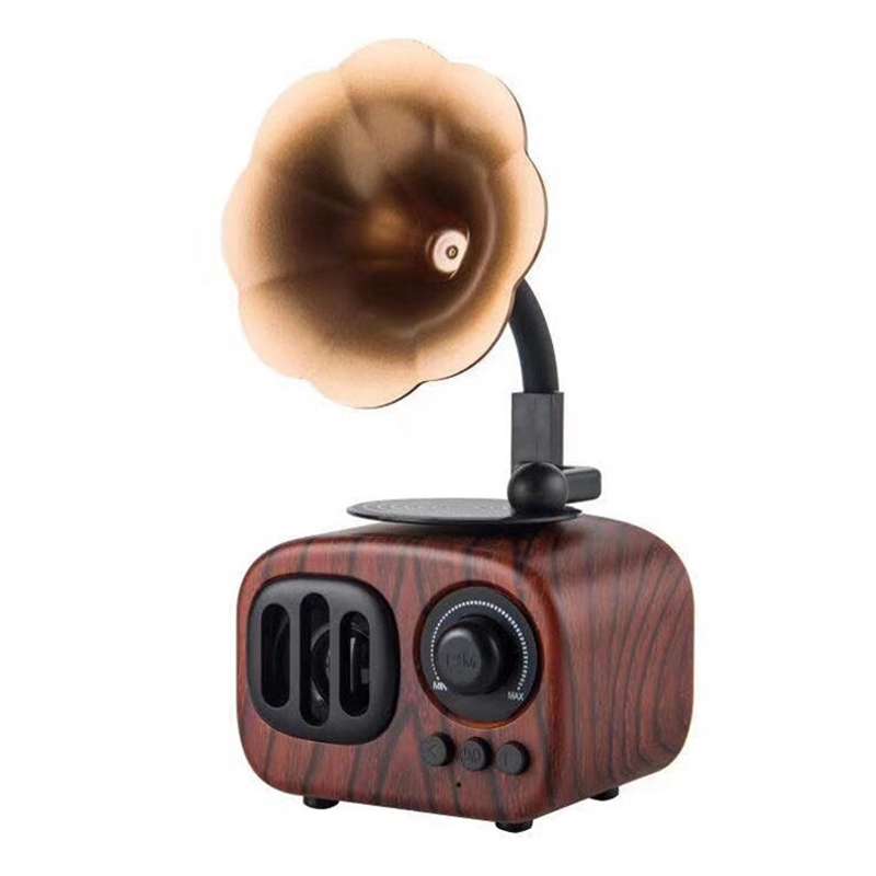 Retro Wood Portable Mini Bluetooth Speaker Wireless Loudspeaker Outdoor Speaker Sound System TF FM R