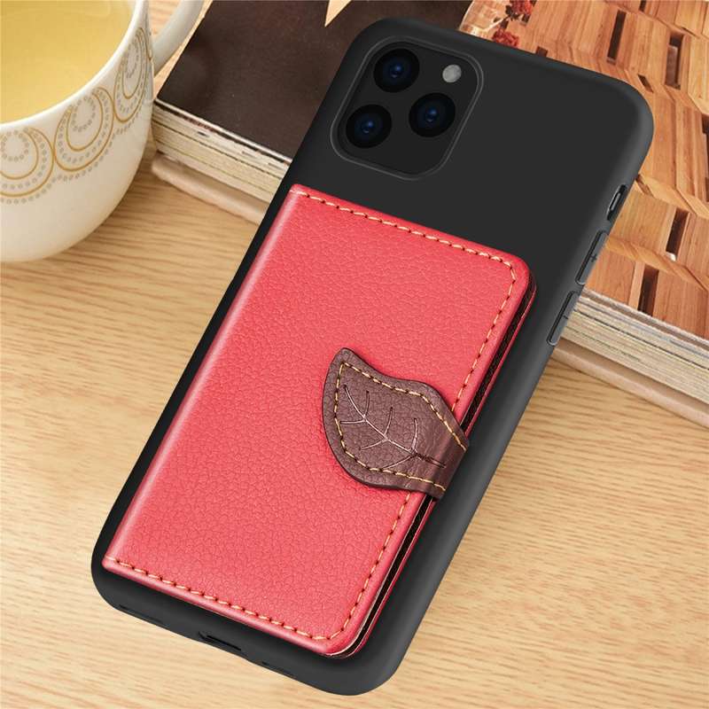 For iPhone 11 Pro Max Litchi Pattern Card Bag Wallet Bracket + TPU Phone Case with Card Slot Wallet