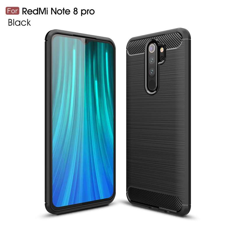 For Xiaomi Redmi Note 8 Pro Brushed Texture Carbon Fiber TPU Case(Red)