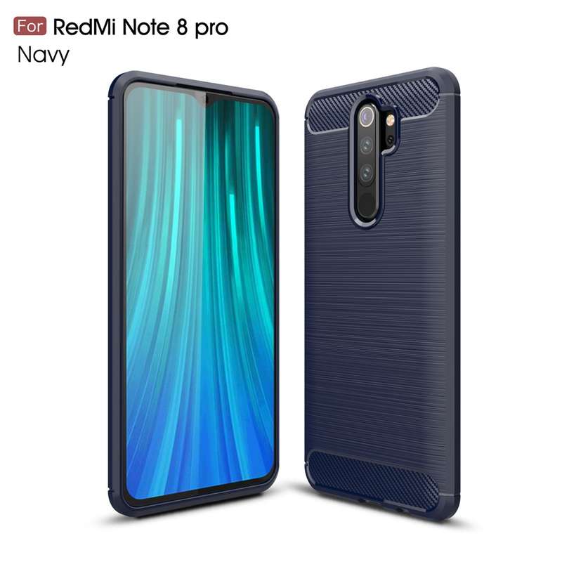 For Xiaomi Redmi Note 8 Pro Brushed Texture Carbon Fiber TPU Case(Red)