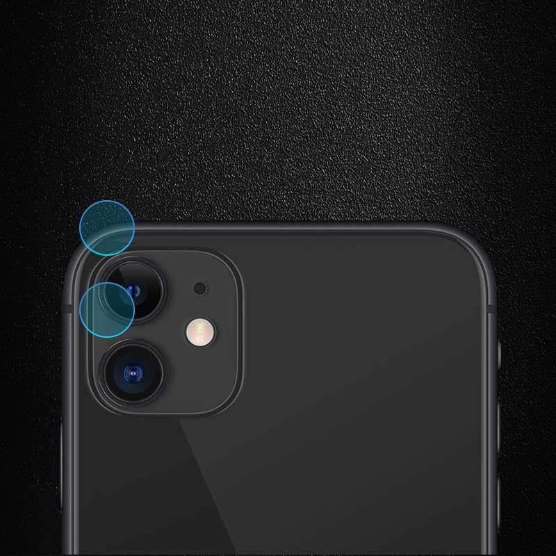 For iPhone 11 2PCS mocolo 0.15mm 9H 2.5D Round Edge Rear Camera Lens Tempered Glass Film
