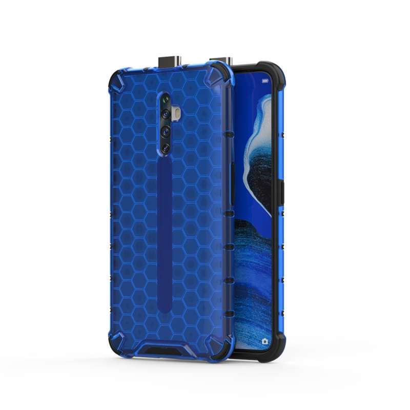 For Oppo Reno2 Z Shockproof Honeycomb PC + TPU Case(Blue)