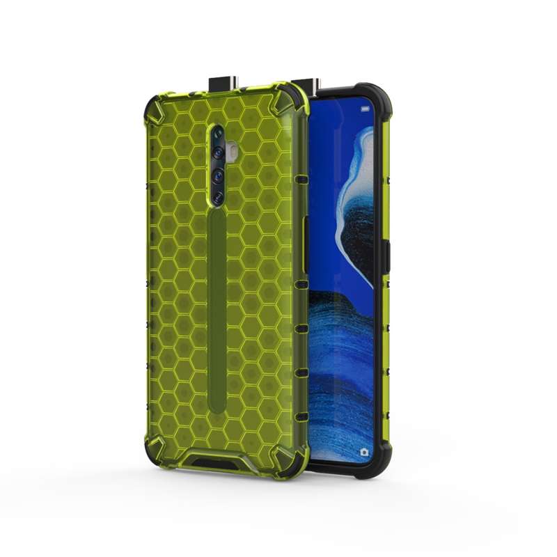 For Oppo Reno2 Z Shockproof Honeycomb PC + TPU Case(Blue)