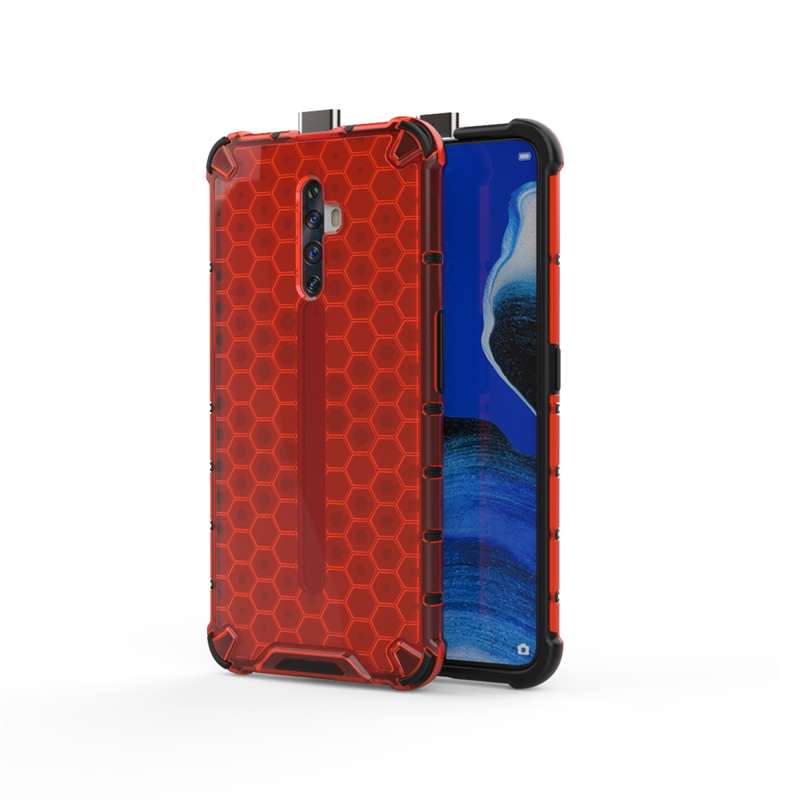 For Oppo Reno2 Z Shockproof Honeycomb PC + TPU Case(Blue)