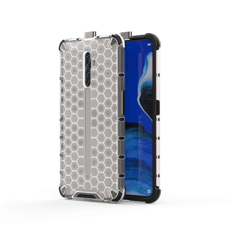 For Oppo Reno2 Z Shockproof Honeycomb PC + TPU Case(Blue)