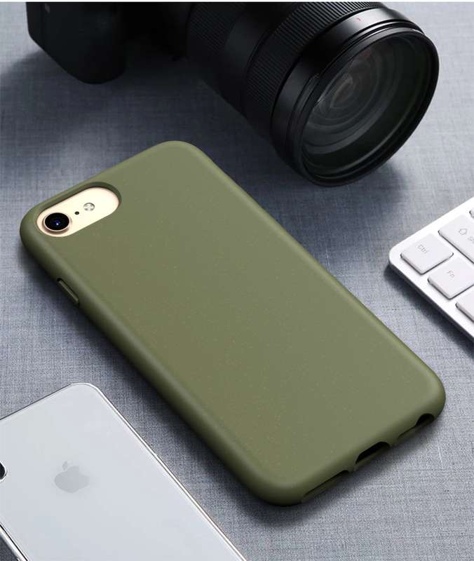 For iPhone7 & 8 Starry Series Shockproof Straw Material + TPU Protective Case(Black)