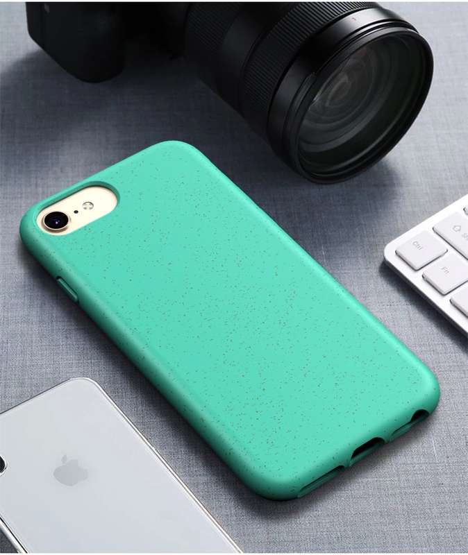 For iPhone7 & 8 Starry Series Shockproof Straw Material + TPU Protective Case(Black)