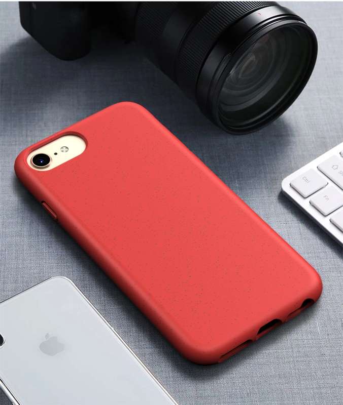 For iPhone7 & 8 Starry Series Shockproof Straw Material + TPU Protective Case(Black)
