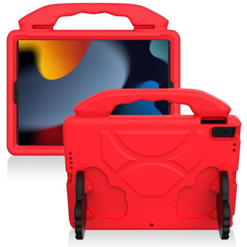 For iPad 10.2 EVA Flat Anti Falling Protective Shell with Thumb Bracket(Blue)