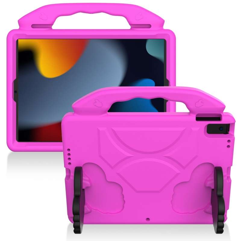 For iPad 10.2 EVA Flat Anti Falling Protective Shell with Thumb Bracket(Blue)