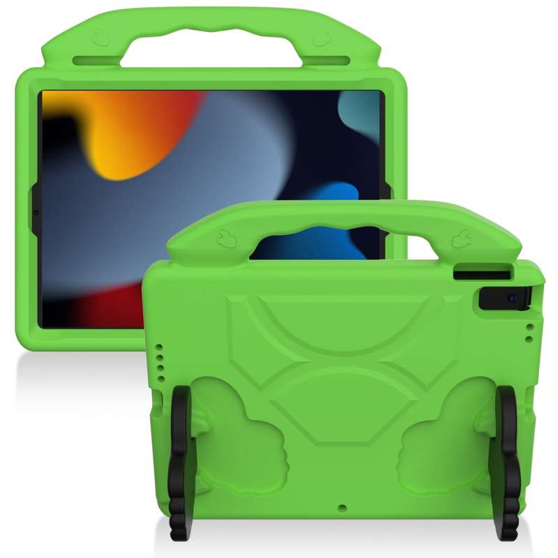 For iPad 10.2 EVA Flat Anti Falling Protective Shell with Thumb Bracket(Blue)
