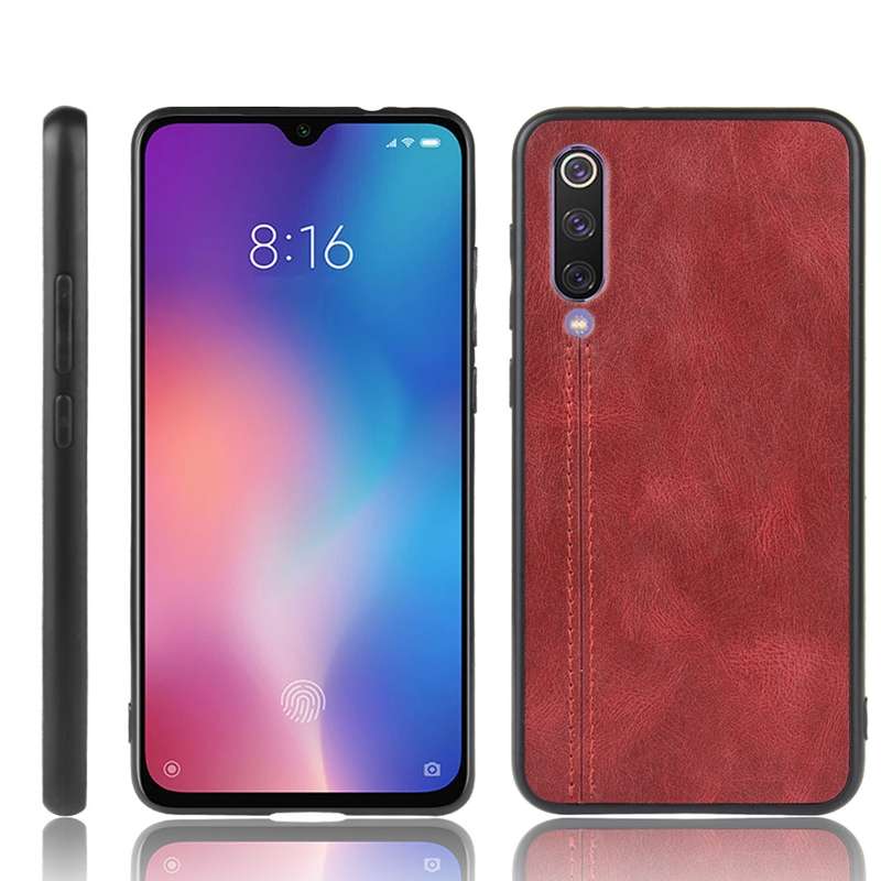 For Xiaomi Mi A3/CC9E Shockproof Sewing Cow Pattern Skin PC + PU + TPU Case(Black)