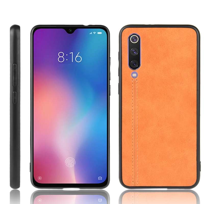 For Xiaomi Mi A3/CC9E Shockproof Sewing Cow Pattern Skin PC + PU + TPU Case(Black)
