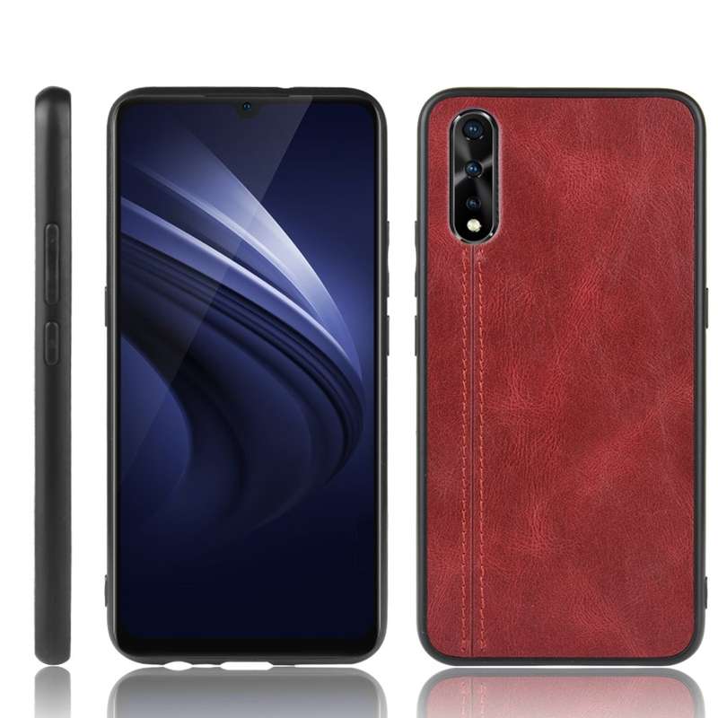 For Vivo S1/iQOO Neo/Y7s Shockproof Sewing Cow Pattern Skin PC + PU + TPU Case(Orange)