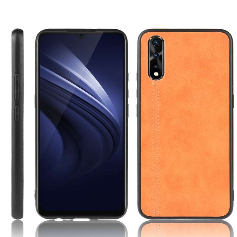For Vivo S1/iQOO Neo/Y7s Shockproof Sewing Cow Pattern Skin PC + PU + TPU Case(Orange)