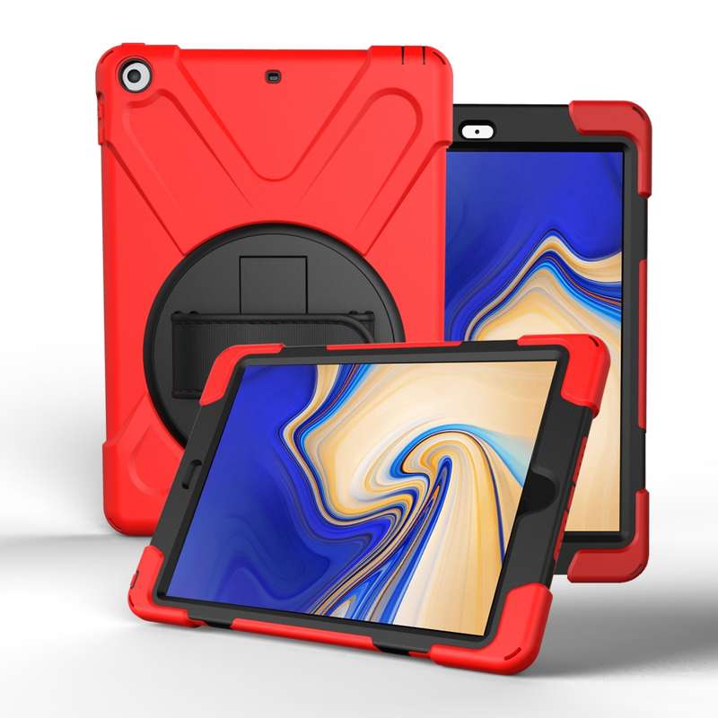 For Galaxy Tab S4 10.5 T830/T835 360 Degree Rotation PC + Silicone Protective Case with Holder & Han
