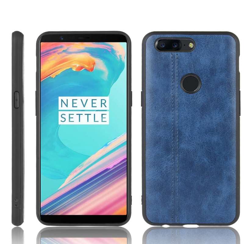 For OnePlus 5T Shockproof Sewing Cow Pattern Skin PC + PU + TPU Case(Black)