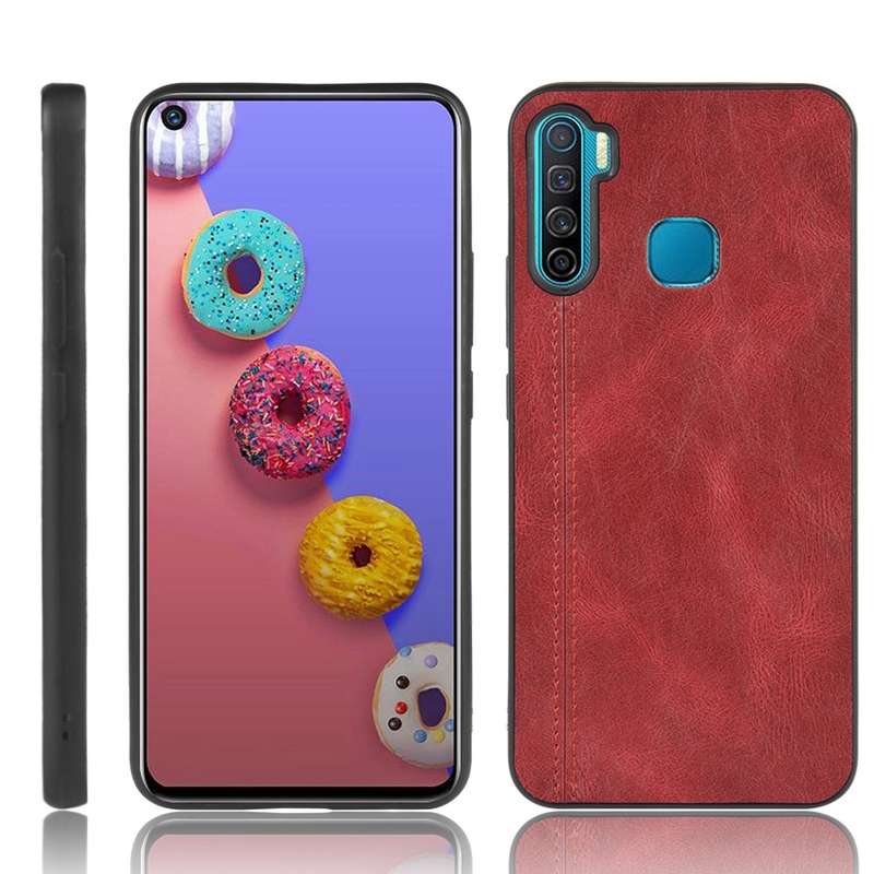 For Infinix S5 / S5 Lite/ X652 Shockproof Sewing Cow Pattern Skin PC + PU + TPU Case(Blue)