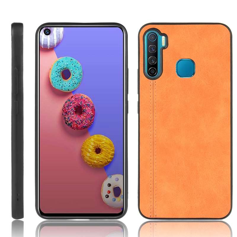 For Infinix S5 / S5 Lite/ X652 Shockproof Sewing Cow Pattern Skin PC + PU + TPU Case(Blue)