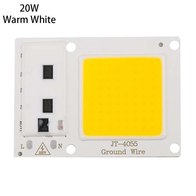 High Power 220V LED FloodlightCool/Warm White COB LED Chip IP65 Smart IC Driver Lamp(20W white)