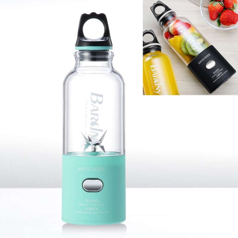 Multifunctional Juicer Rotatory Extractor Cup Portable USB Charge Juicer Blender with 6 Blades(Black