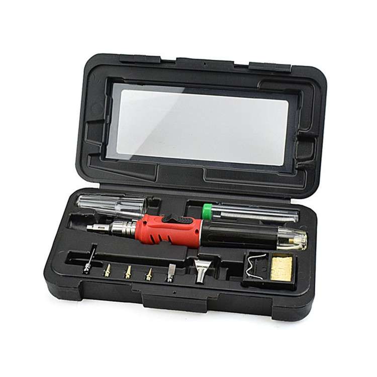HS-1115K 10-in-1 Multifunctional Gas Soldering Iron Tool Set(Gold Handle)